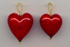 Red & Gold Foil Large Heart Pendants